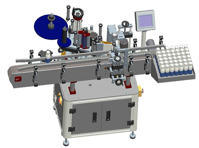Automatic Feeding System Vertical glass plastic round bottle labeling machines transparent labels ma