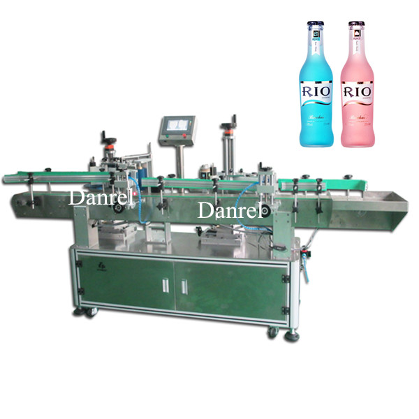 High Speed Oval Glass Bottle Automatic Double Heads Labeling Machine For Cocktail Neck Labeling Equi