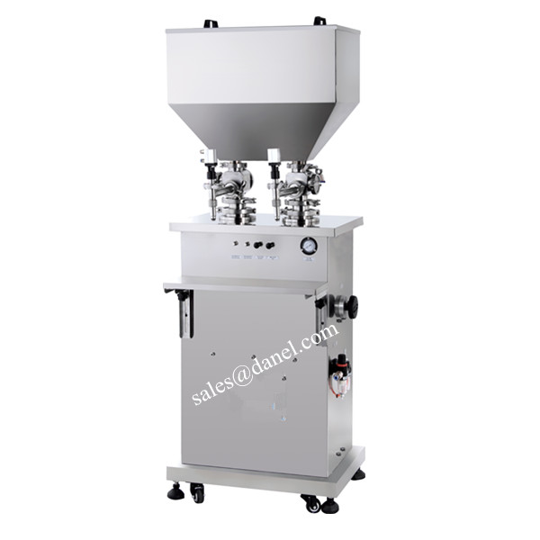 Vertical Type Two Heads Paste Filler Machine Sticky Cosmetic Cream Filling Equipment 